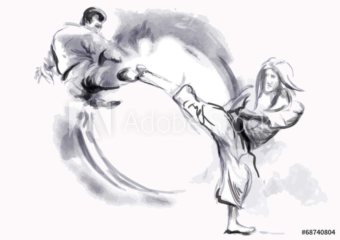 Image de Karate - Hand drawn calligraphic vector